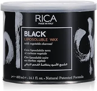 Rica Cosmetics Liposoluble Wax, Enriched With Vegetable Charcoal and Biological Hemp Oil, Soothing and Anti inflammatory Action, Black 400 ml