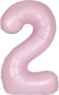 Unique Party 13882 - Giant Foil Number 2 Balloon - 86 cm - Matte Baby Pink