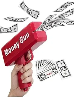 RAHALIFE Money Gun Paper Play Spary Toy Gun ، دعامة مع 100 قطعة من لوازم الحفلات النقدية | مسدس نقود أنيق لحفلات الزفاف ، والحفلات ، وأعياد الميلاد ، والتسويق ، والنوادي الليلية ، وألعاب الحفلات