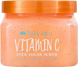 Tree Hut Shea Sugar Scrub Vitamin C, 18Oz, Ultra Hydrating & Exfoliating Scrub For Nourishing Essential Body Care