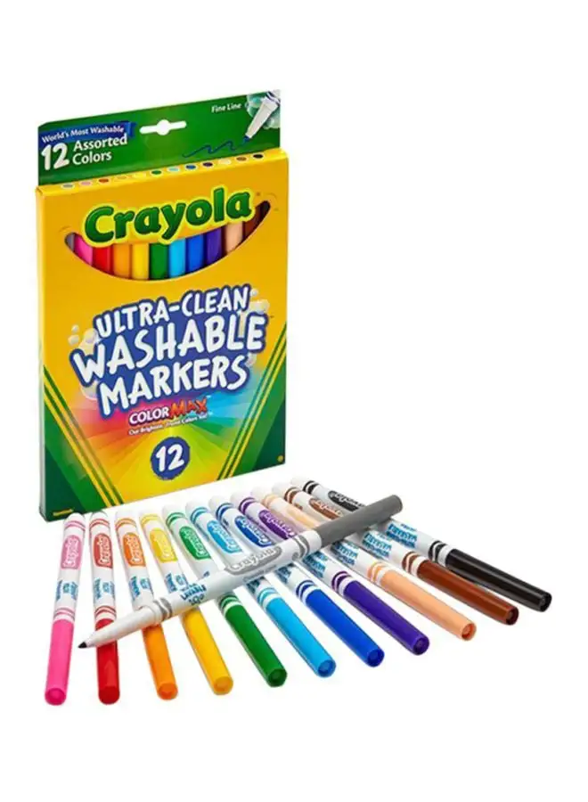 Crayola 12-Piece Ultra-Clean Fine Line Washable Marker