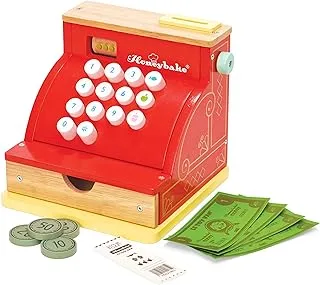 Le Toy Van - Wooden Honeybake Toy Cash Register | Role Play Toy | With Receipt, Opening Till Drawer And Play Money | Perfect For Supermarket, Food Shop or Cafe Pretend Play