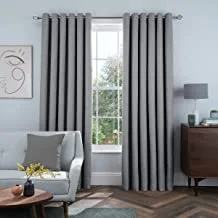 Sleepdown Linen Look Eyelet Blackout Lined Curtains Thermal Insulated for Bedroom and Living Room 66 x 54 Inch Charcoal