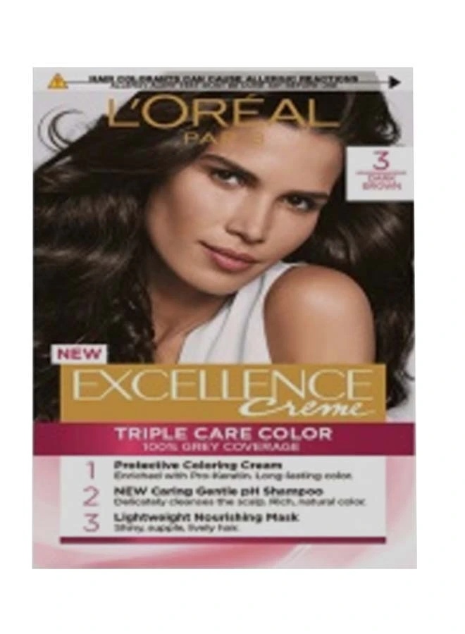 L'OREAL PARIS Excellence Crème Colour 3.0 Deep Dark Brown 192ml