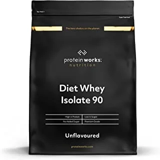 Protein Works - Diet Whey Protein Isolate 90 | Whey Isolate Protein Powder | Low Calorie Protein Shake | 40 Servings | Unflavoured | 1kg