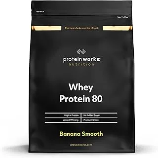 Protein Works - Whey Protein 80 Powder Low Calorie Protein Shake Whey Protein Shake 57 Servings Banana Smooth | 2kg