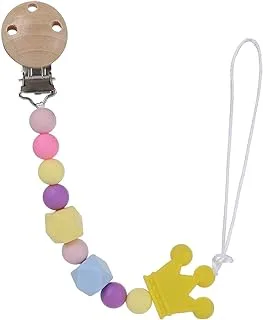 Factory Price Pacifier Clips for Babies,Sanya and Beads Multicolor toy with Soft-ended Clip cloth holder, Anti-pacifier drop hanger Brown