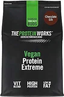 Protein Works - Vegan Protein Extreme | Added Vitamin Blend | Vegan Protein Powder | Plant Based Protein Shake | 28 Servings | Chocolate Silk | 1kg