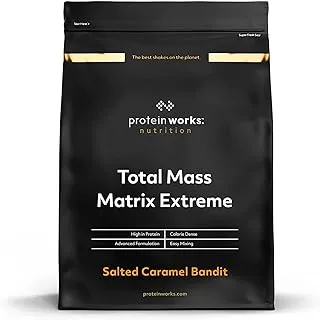 Protein Works - Total Mass Matrix Extreme Mass Gainer | High Calorie Protein Powder | Mass Building Protein Shake | Weight Gainer Protein Powder | 10 Servings | Salted Caramel Bandit | 2.12kg