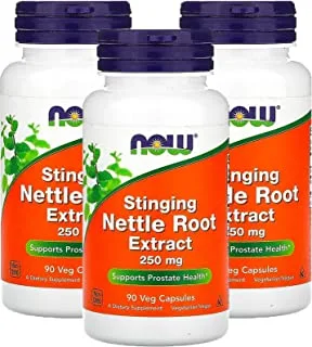 Now Foods Stringing Nettle Root Extract 250mg 90 Veg Capsules (Pack of 3)