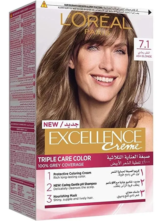 L'OREAL PARIS L'Oreal Paris Excellence Creme, 7.1 Ash Blonde 192ml