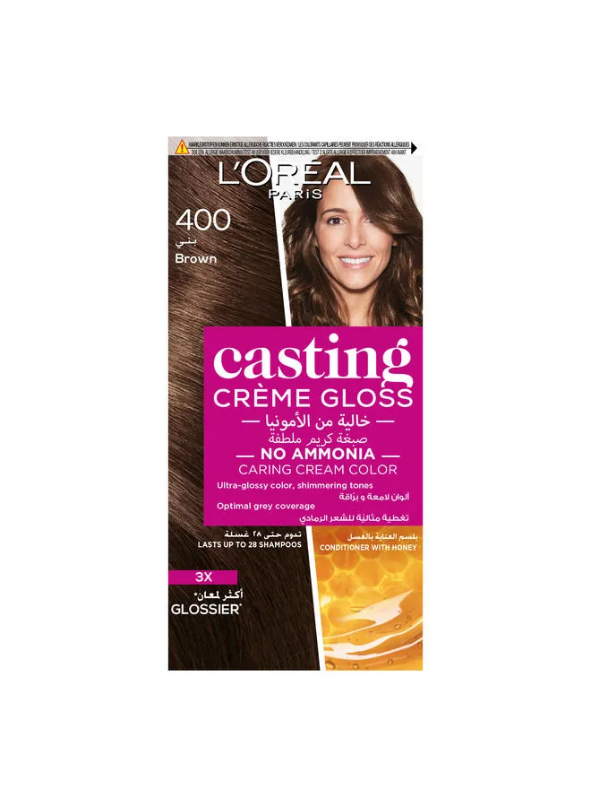 L'OREAL PARIS Casting Cream Gloss Hair Color 400 brown 180ml