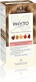 Phyto Phytocolor Permanent Hair Color 8 Dark Brown with Botanical Pigments, 100% Grey Hair Coverage, Ammonia-free, PPD-free, Resorcin-free