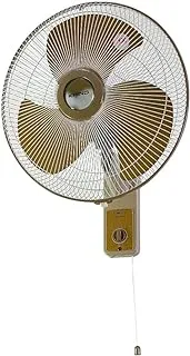 KHIND MADE IN MALAYSIA, Wall Fan, Metal Blade,16-inch, 3-Speed Option, Auto Oscillation, 100% Copper Motor, 2-Year Warranty, Gold+Mocha color, WF1601M