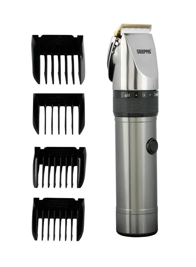 GEEPAS Professional Hair Clipper With ON/OFF Switch, Indicator Light, Steel Blade, Rechargeable Battery, 4 Hours Continuous Working , Ergonomic Design, Cordless Use