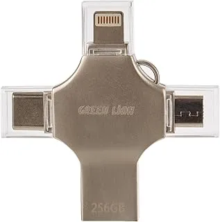 Green Lion 4 in 1 USB Flash Drive 256GB - Silver