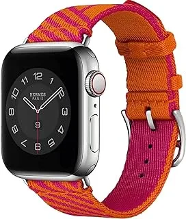 Green Lion Woven Textile Watch Strap for Apple Watch 42/44/45mm - Orange/Pink