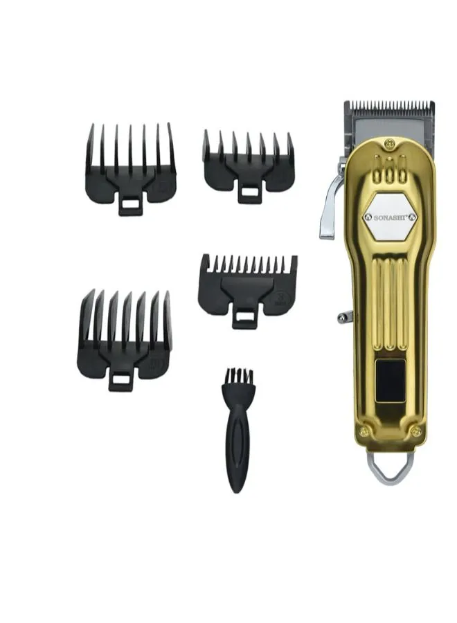 SONASHI Rechargeable Hair Clipper With Digital LCD Display - 2 Hours Continuous Working Time Sharp And Carbon Steel Cutter Blade With High-Quality Metal Body, Chargeable And Cordless