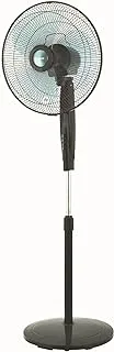 Khind SF16J15R Pedestal Stand Fan with Remote Control and 16-Inch 3 Leaf AS Blade, Dark Grey