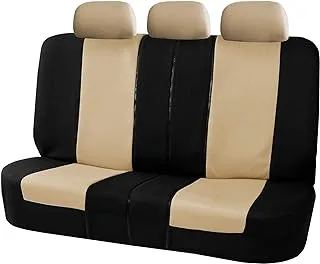 FH Group Car Seat Cover for Back Seat Cloth - Universal Fit Rear Seat Covers for Cars with Rear Split Bench, Car Seat Protector for Dogs and Kids, Car Interior Accessories for SUV, Sedan and Van Beige