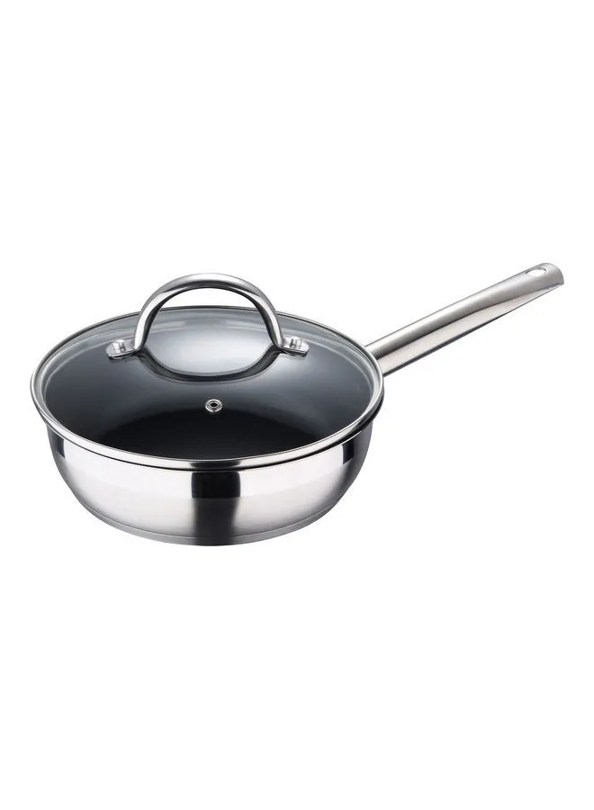 BERGNER Gourmet Stainless Steel Non-Stick Induction Bottom Frying Pan With Lid Silver 20cm