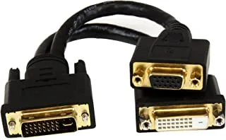 StarTech.com كابل مقسم فيديو رقمي بطول 1 قدم DVI-D إلى 2x DVI-D - M/F 8 بوصات DVI92030202L