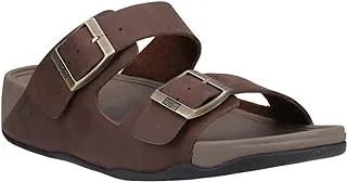 FitFlop Men's Gogh Moc Leather Slide with Buckle Sandal