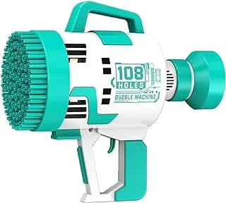 Little Story - 108 Holes Bubble Machine Gun wt Light/Bubble Maker for Kids Indoor & Outdoor- Cyan