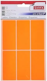 Tanex Adhesive Labels 33mmx74mm 6 Labels X 5 Sheets Orange