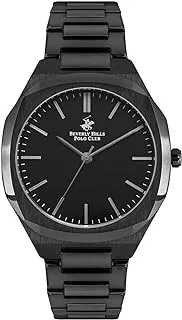 Beverly Hills Polo Club Men's Quartz Movement Watch, Analog Display and Metal Strap - BP3023X.650, Black