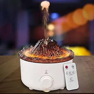 Flame Diffuser Volcano Aroma Diffuser Ultrasonic Essential Oil Diffuser للمنزل 560mL مع R / C Auto-Off Protection