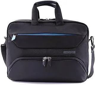 American Tourister Amber Laptop Briefcase Shoulder Black Blue, 81S (*) 51 003, Laptop Briefcase Bag