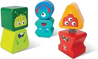 Hape, Building Block Monster Buddies, Mix & Match Colours, 2Y+, 3 Pieces,