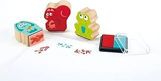 Hape animal print ink stamp set, cute animal shape stamps, 3y+, multicolor