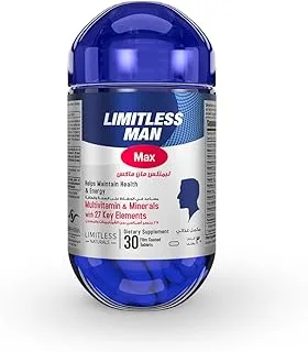 Limitless Naturals Man Max Multivitamin Dietary Supplement for Men 30-Tablets