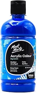 Mont Marte Studio Acrylic Color Paint in Bottle 500 ml, Deep Cyan