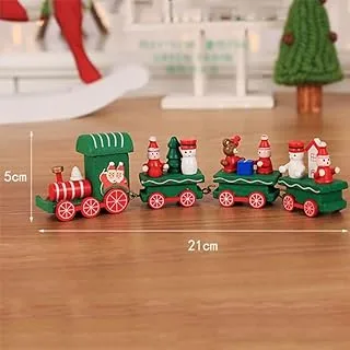 Factory Price Christmas train toys, 100% Wooden Santa Claus Train Festival Toy, Gift set for Festival, Decor (GREEN)