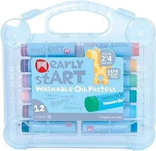 Micador Washable Oil Pastel Case 12-Piece Set, Multicolour