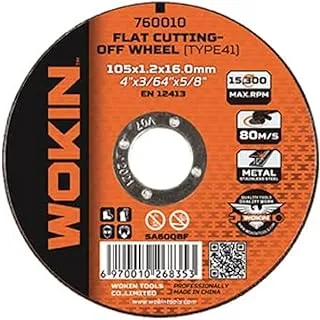 Wokin Flat Cutting Off Wheel, 115 mm x 1 mm x 22.2 mm Size