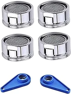 Sulfar 4 PCS 24mm Bathroom Faucet Aerator Male Kitchen Faucet Aerator Faucet Tap Aerator Nozzle Replacement Water Saving Tap Aerator Bubbler Sink Aerator 1 Faucet Aerator Wrench