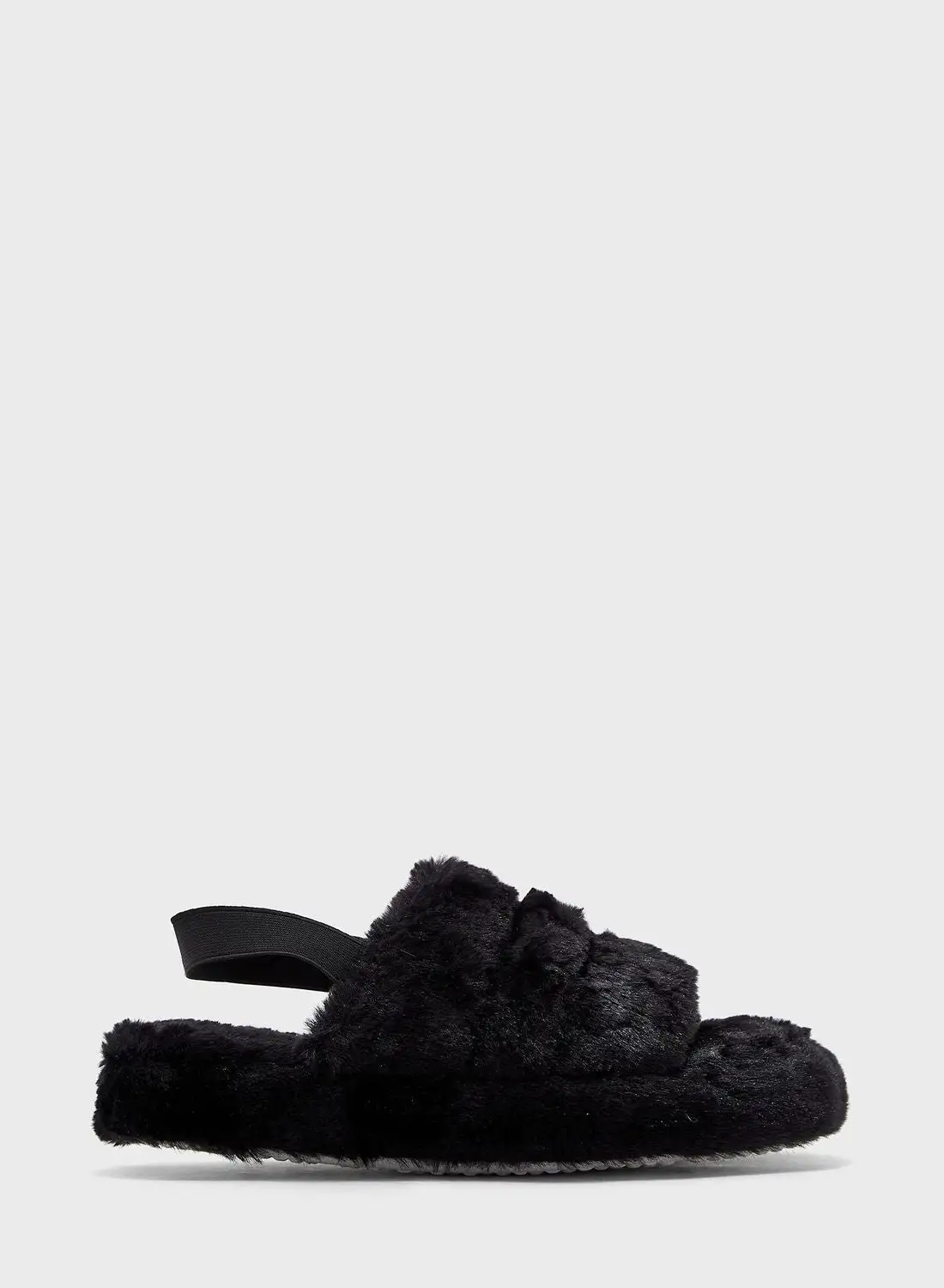 Ginger Quilted Furry Slingback Bedroom Slipper