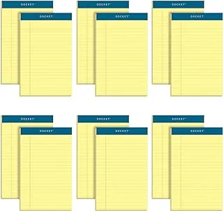 دفاتر كتابة TOPS Docket ، 5 بوصات × 8 بوصة ، Jr. Legal Rule ، ورق كناري ، 50 ورقة ، 12 عبوة (63350)