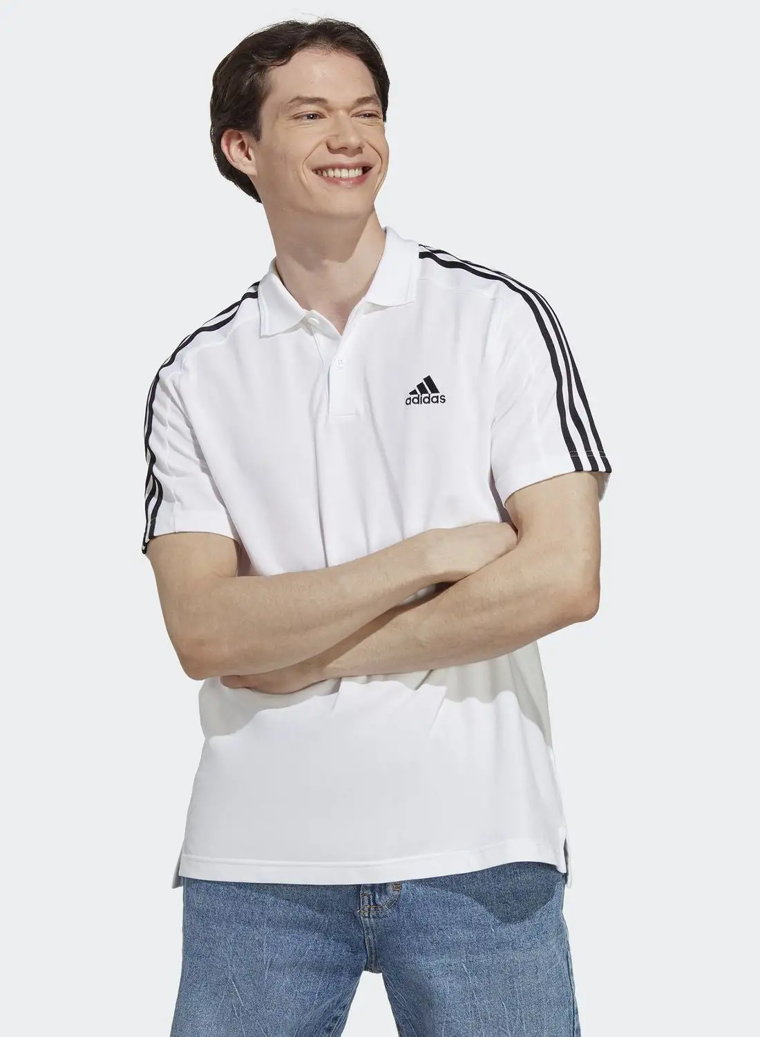 Adidas 3 Stripe Pique Polo