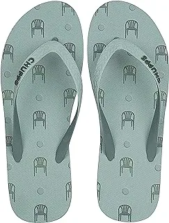 CHUPPS Men's/Boys Natural Rubber Flip Flops Slippers, INDIAN IMPRESSIONS DESIGNS, Comfortable & Ultra-Light, Dual Colored Straps, Non-Slip & Long Lasting Digital Prints