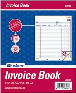 Adams Invoice Book, 8-3/8 x 10-11/16 Inches, 2-Part, Carbonless, White/Canary, 50 Sets per Book (D8140)