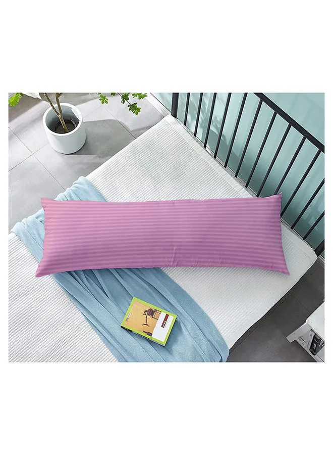 KRUDE Krude Long Body Pillow 1pc, Fabric: 100% Polyester 85 GSM Microfiber 1 cm Stripe Super Soft, Filling: 1300 gm Hollow Fiber Comfort, Breathable & Ultra Soft Size: 45 x 120 cm, Color: Baby Pink