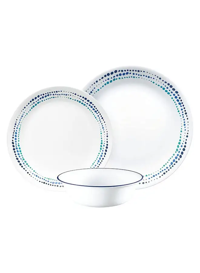 Corelle 12 Piece Set Vitrelle Glass Dinnerware Corning White