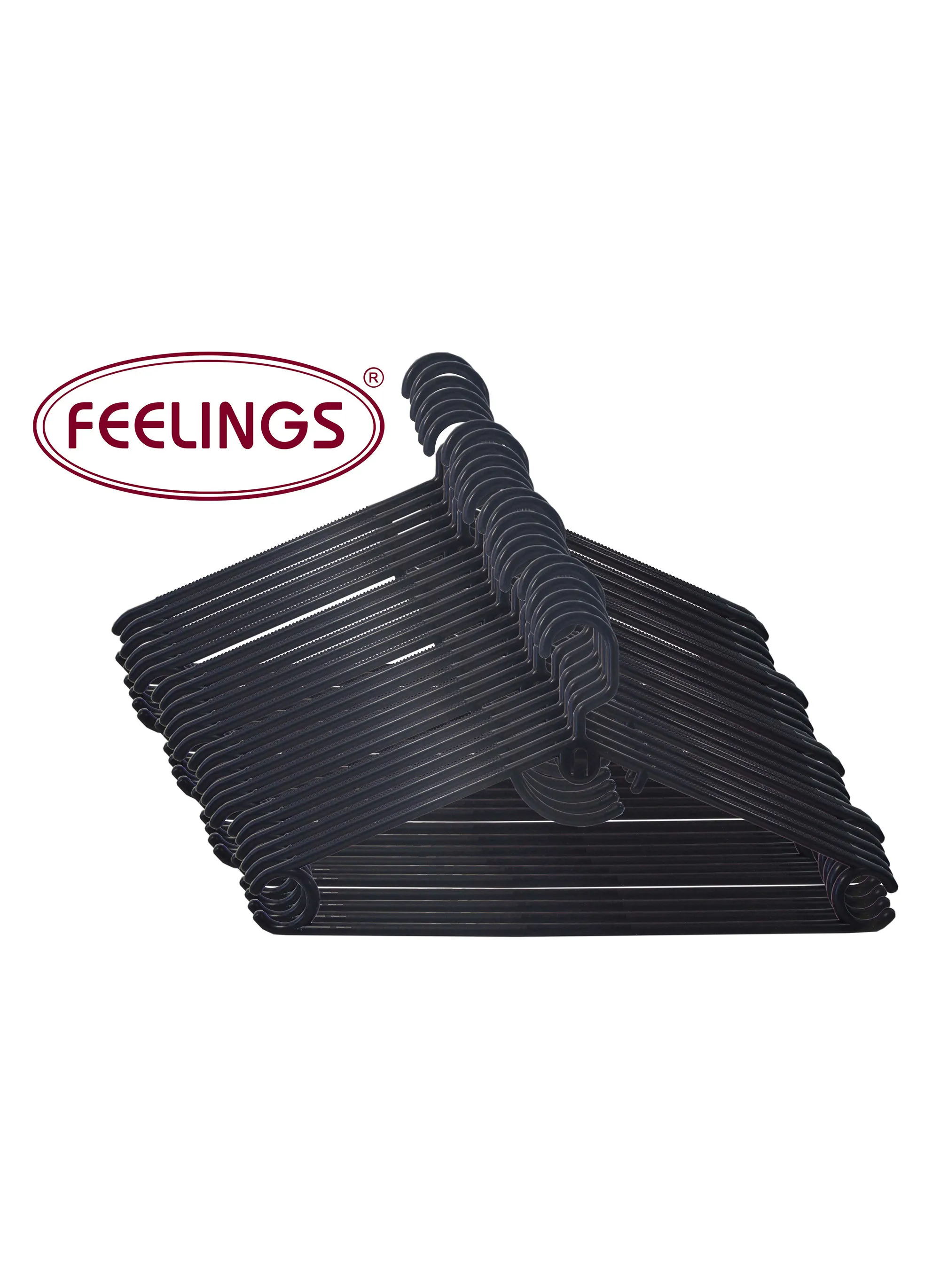 Feelings FEELINGS HANGER PLASTIC ARCH BLACK مجموعة 24 قطعة