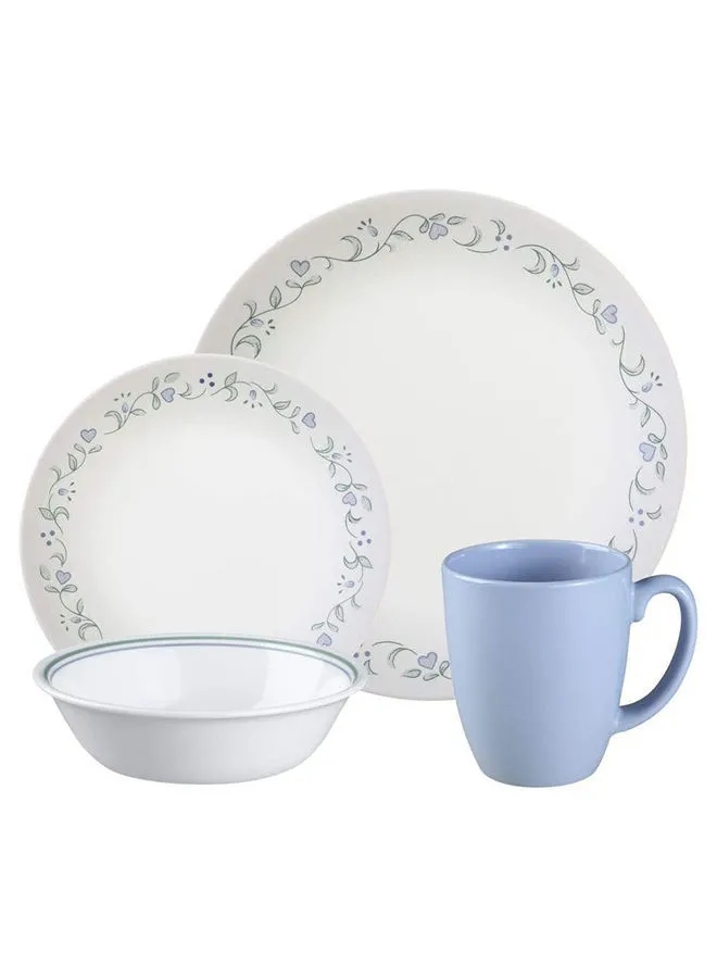 Corelle 16-Piece Livingware Country Cottage Break And Chip Resistant Glass Dinnerware Set Service For 4