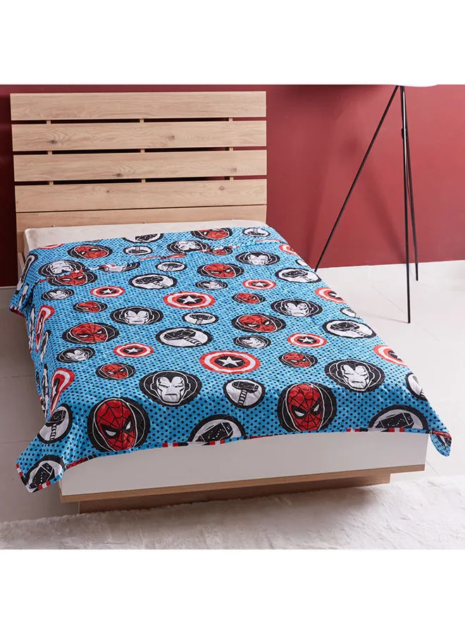 MARVEL Quited Bedspread AOP Marvel Avengers Print Polyester Multicolour 160x3x220cm